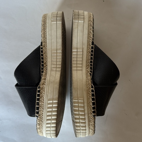 FRANCO SARTO Birch Black Vegan Leather Platform Espadrille Sandals 7.5 EUC $100 - Picture 4 of 10